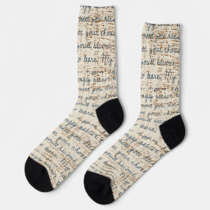 Chaussette Bois rustique magnifique Texte de script sans cout