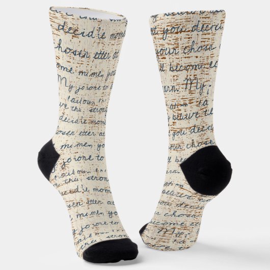 Chaussette Bois rustique magnifique Texte de script sans cout (Angulaire)