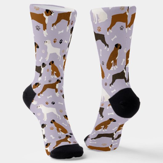 Chaussette Bones et pattes de chien de boxe (Angulaire)