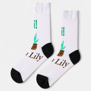 Chaussette Bonjour Je suis Lily cactus succulent ajouter nom