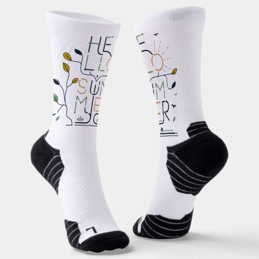 Chaussette BONJOUR VIBRATIONS D'ÉTÉ – Minimal Monoline (Angulaire)