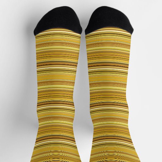 Chaussette Bons rayures dorées brun (Haut)