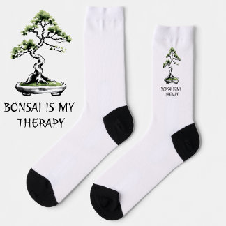 Chaussette Bonsai is My Therapy funny quote for bonsai lovers