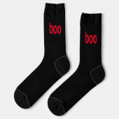 Chaussette Boo rouge typographie sang effrayant éffrayant Hal (Gauche)