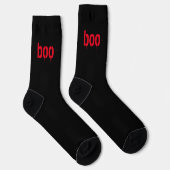 Chaussette Boo rouge typographie sang effrayant éffrayant Hal (Droite)