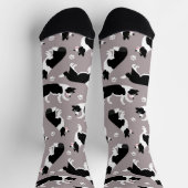 Chaussette Bordure Collie et Empreinte de patte (Haut)