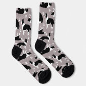 Chaussette Bordure Collie et Empreinte de patte (Droite)
