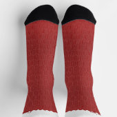 Chaussette Bordure élégante rouge à bascule personnalisée (Haut)