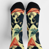 Chaussette Bordure vintage Collie sans fil (Haut)