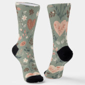 Chaussette Botanical Hearts Romantic Floral Seamless Pattern (Angulaire)