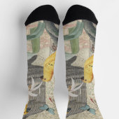 Chaussette Botanique Vintage Oiseaux Nature Tropical Antique (Haut)