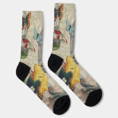 Chaussette Botanique Vintage Oiseaux Nature Tropical Antique (Droite)