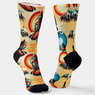 Chaussette Bouddha Lord Retro Pop Art Portrait