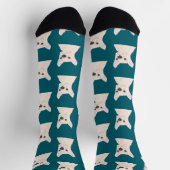 Chaussette Bouledogue français blanc rayé (Haut)