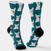Chaussette Bouledogue français blanc rayé (Angulaire)