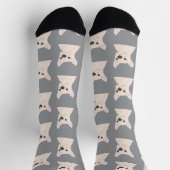 Chaussette Bouledogue Français Blanc rayé (Haut)
