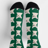 Chaussette Bouledogue Français Blanc rayé (Haut)