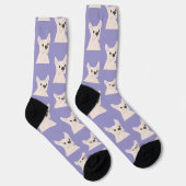 Chaussette Bouledogue français blanc rayé (Droite)