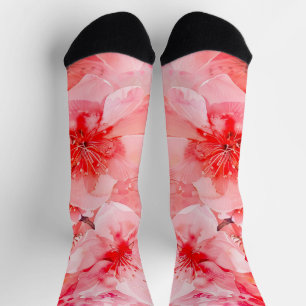 Chaussette Boules de fleurs de cerisier d'aquarelle