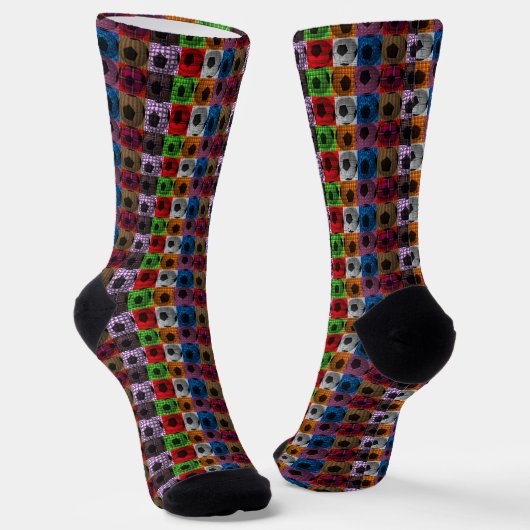 Chaussette Boules de football Pop Art, Chaussettes d'équipage (Angulaire)