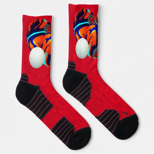 Chaussette Boules de pelouse rouge, Chaussettes d'équipage (Droite)
