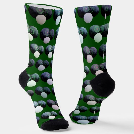 Chaussette Boules De Pelouse Vertes Et Noires, Chaussettes D' (Angulaire)
