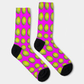 Chaussette Boules De Tennis Jaune Sur Rose, Chaussettes D'Équ (Droite)
