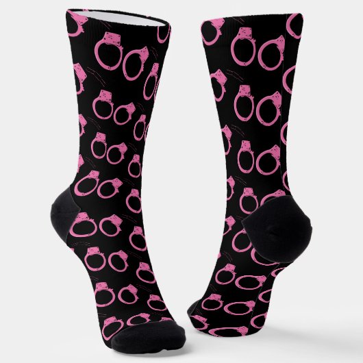Chaussette Bounty Hunter Fun Pink Handcuffs Imprimer (Angulaire)