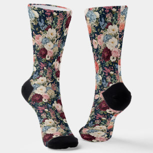 Chaussette Bouquet Abondant de Marché Fleuriste de Luxe