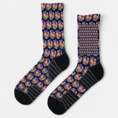 Chaussette Bouquet de fleurs Chaussettes bleu foncé (Gauche)