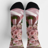 Chaussette Bouquet de Mariage rose doux, (Haut)