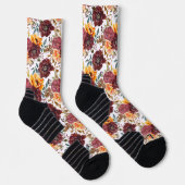 Chaussette Bourgogne Orange Rustique Automne Mariage Floral (Droite)