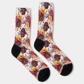 Chaussette Bourgogne Orange Rustique Automne Mariage Floral (Droite)