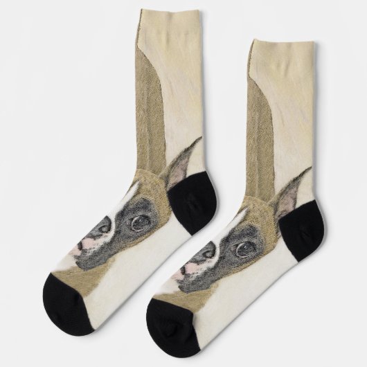 Chaussette Boxer Peinture - Cute Original Chien Art (Gauche)