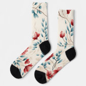 Chaussette Branche florale botanique élégante (Gauche)