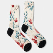 Chaussette Branche florale botanique élégante (Droite)