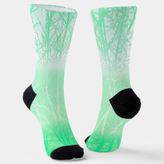 Chaussette Branches de Menthe Verte Brumeuse Givrée (Angulaire)