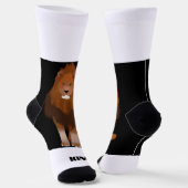 Chaussette Brave Lion avec King Texte Imprimé Style (Angulaire)