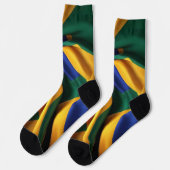 Chaussette Brésil drapeau texture soie (Gauche)