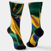 Chaussette Brésil drapeau texture soie (Angulaire)