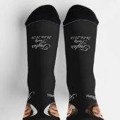 Chaussette Bride and Groom Picture Name Dark Photo Socks (Haut)