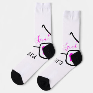 Chaussette Bride équipe rose googles noirs coeur bridesmaid
