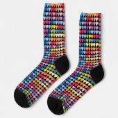 Chaussette Bright Colorful Rainbow Hearts Pattern (Gauche)