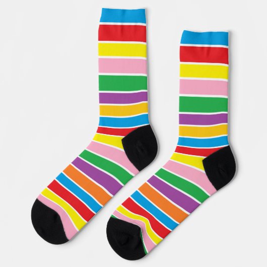 Chaussette Bright Colorful Rainbow Striped (Gauche)