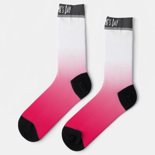 Chaussette Bright été rouge et blanc dégradé ombre (Gauche)