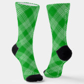 Chaussette Bright Green Plaid Checked Pattern (Angulaire)