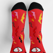 Chaussette Bright Red Lightning Bolt Halloween (Haut)