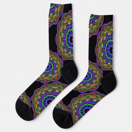 Chaussette Bright Socks Fractal Seamless Patterns 0042100 (Gauche)