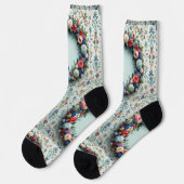 Chaussette Bright Socks Motifs Sans Couture Élaborés 0039398 (Gauche)