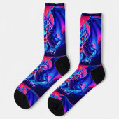 Chaussette Bright Socks RANDOPIX Blue Red Dragon 0039508 (Gauche)